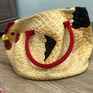 The Hen Rubber Chicken Purse Tote Clutch Handbag Chiq NY CTLT B18
